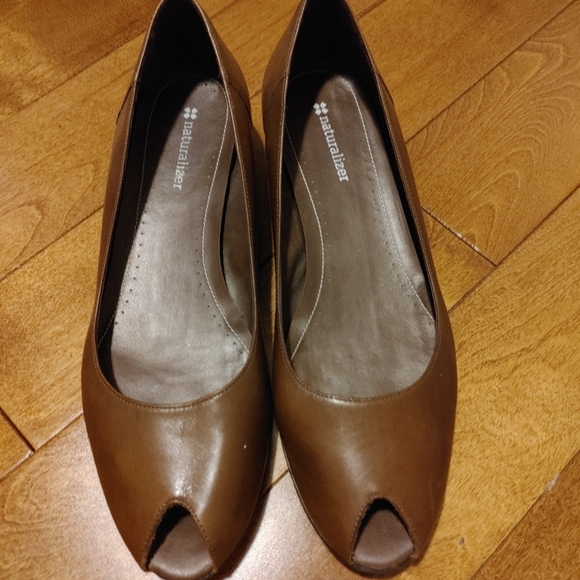 Naturalizer Sommer leather peep toe flats size 9 - Picture 2 of 6